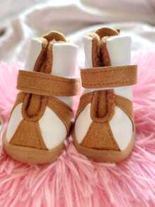 可愛的棕色皮革狗和貓鞋 - 棕色 - 查看 6