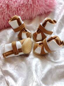 可愛的棕色皮革狗和貓鞋 - 棕色 - 查看 9