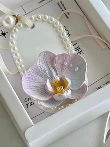 1pc Orchid Shaped DIY Candle, Wax Melt, Plaster, Silicone Mold - White - View 2