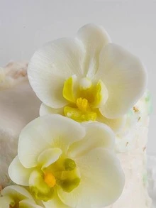 1pc Orchid Shaped DIY Candle, Wax Melt, Plaster, Silicone Mold - White - View 3