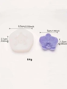 1pc Orchid Shaped DIY Candle, Wax Melt, Plaster, Silicone Mold - White - View 4