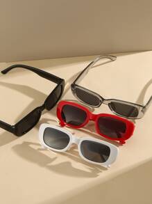 4 件套塑料框方形沙滩时尚眼镜，时尚风格 - 彩色 - 查看 2