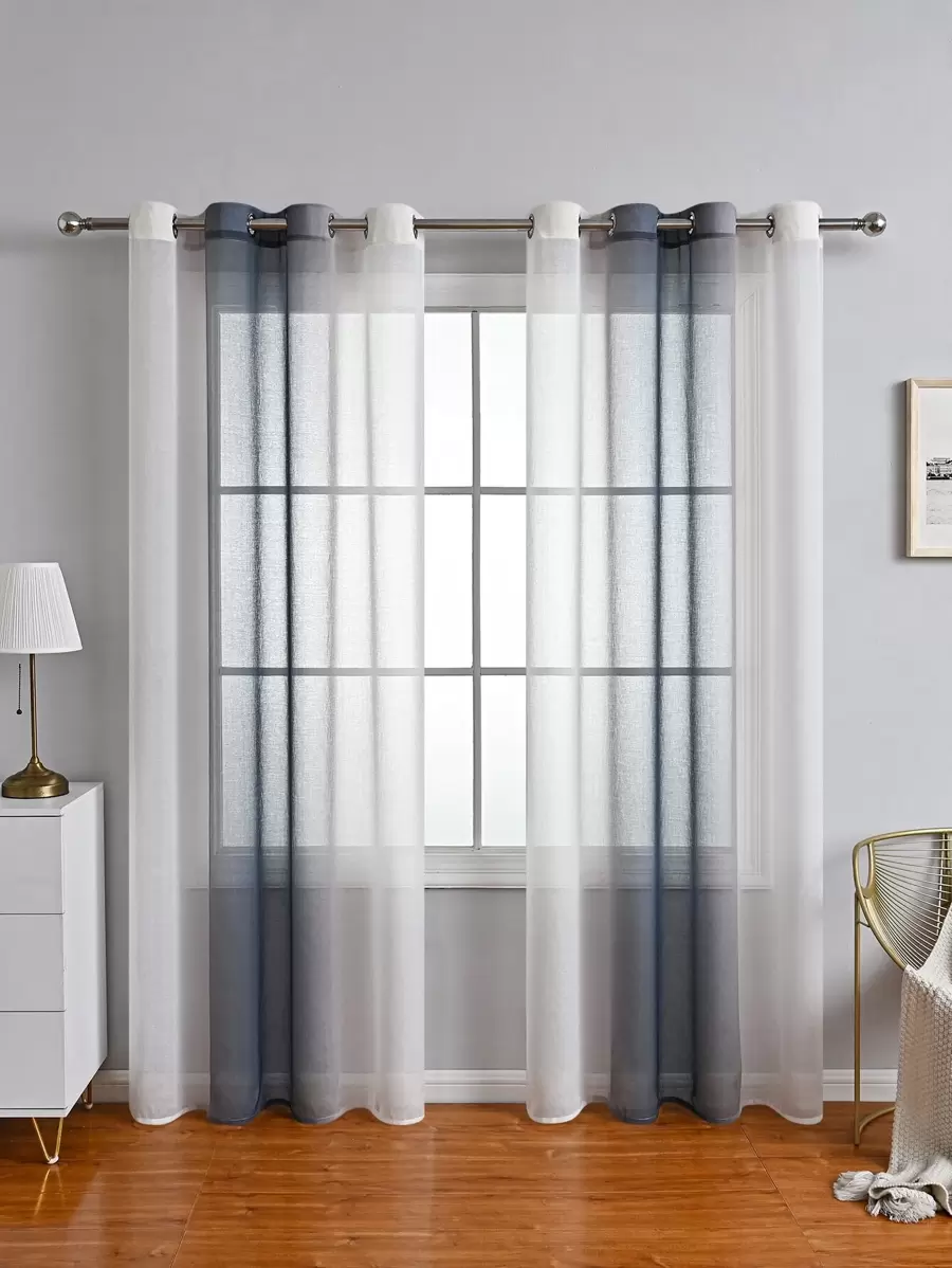 1 Miếng Hiện đại Màu sắc thay đổi dần Cửa sổ Màn Rèm cửa , Thích hợp Đối với Phòng khách , Phòng ngủ , Ban công - Xám - Xem 1