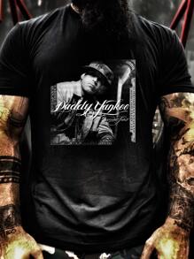 Playera Daddy Yankee disco barrio fino - Negro - Ver 1