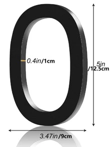 1 件黑色现代门牌号牌匾，锌合金材质，尺寸 125 毫米/5 英寸，适合户外标牌最佳礼物