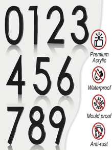 1 件黑色现代门牌号牌匾，锌合金材质，尺寸 125 毫米/5 英寸，适合户外标牌最佳礼物