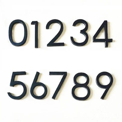 1 件黑色现代门牌号牌匾，锌合金材质，尺寸 125 毫米/5 英寸，适合户外标牌最佳礼物