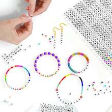 28-lưới Hộp Của 7mm Acrylic Tròn Chữ cái Hạt Với Hình vẽ trái tâm & A-Z Phân loại , 4X7mm Chữ cái Hạt Để làm đồ trang sức DIY , Với Hộp trữ - Nhiều màu - Xem 5