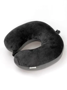 1入組U型素色彈力纖維車頸枕 - 深灰色 - 查看 6