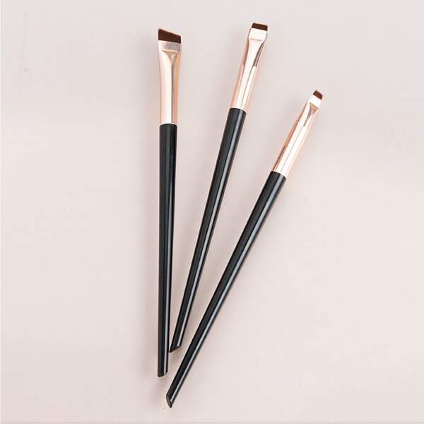 3pcs/set Knifeedged Makeup Brushes, Ultrathin Fiber Brow Brush And