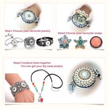 24pcs Mixed Style Rhinestones Snaps Jewelry Charms Ginger Buttons 18/20mm for Interchangeable Snaps Jewelry Making Women Teens Girls DIY Bracelet Necklaces Rings Brooch Accessories(Multi-Color) - Multicolor - View 6