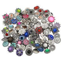 24pcs Mixed Style Rhinestones Snaps Jewelry Charms Ginger Buttons 18/20mm for Interchangeable Snaps Jewelry Making Women Teens Girls DIY Bracelet Necklaces Rings Brooch Accessories(Multi-Color) - Multicolor - View 2