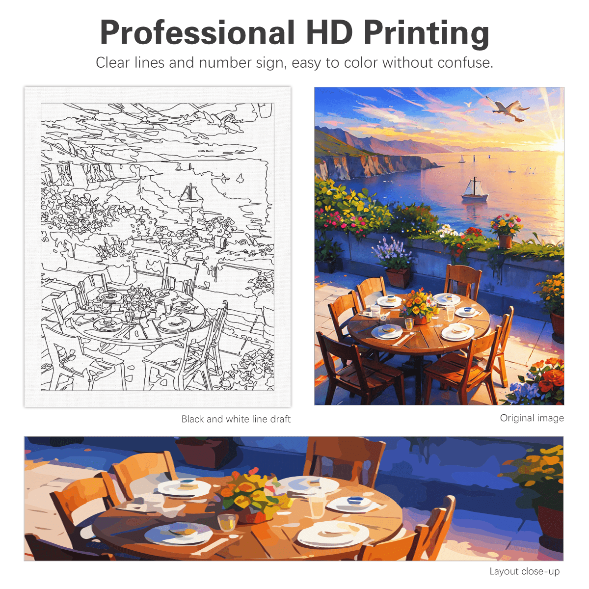 Kit Dipingere Con Numeri Per Adulti - Tela 30x40cm Fiori Con Vernici E Pennelli | Hoshiron - Foto 13