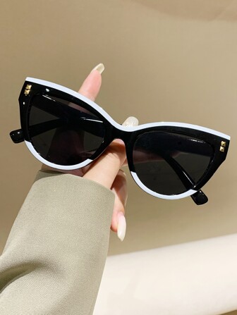 1pc Women's Cat Eye Plastic Frame Fashion Sunglasses For Travel Beach Party Club Street Sunglasses Beach Sun Glasses Beach Accessories For Women Sun Glasses Sunglasses Shades Basics And Suit For Sweater Jeans Sweatpants Hoodie Jackets Dress And Long Sleeve Shirt Fashionable Shade Elegant Outfit Family Outings Travel Vacation Holiday For Summer Beach Vacation,Outdoor,Travel