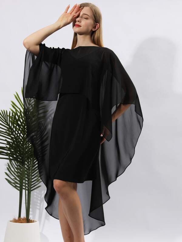 1 Peça Xale de Poliéster Respirável de Cor Sólida sem Mangas Formal, Acessório Poncho Feminino de Verão
