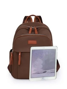 Large Capacity Campus Style Functional Backpack - Brown - View 8