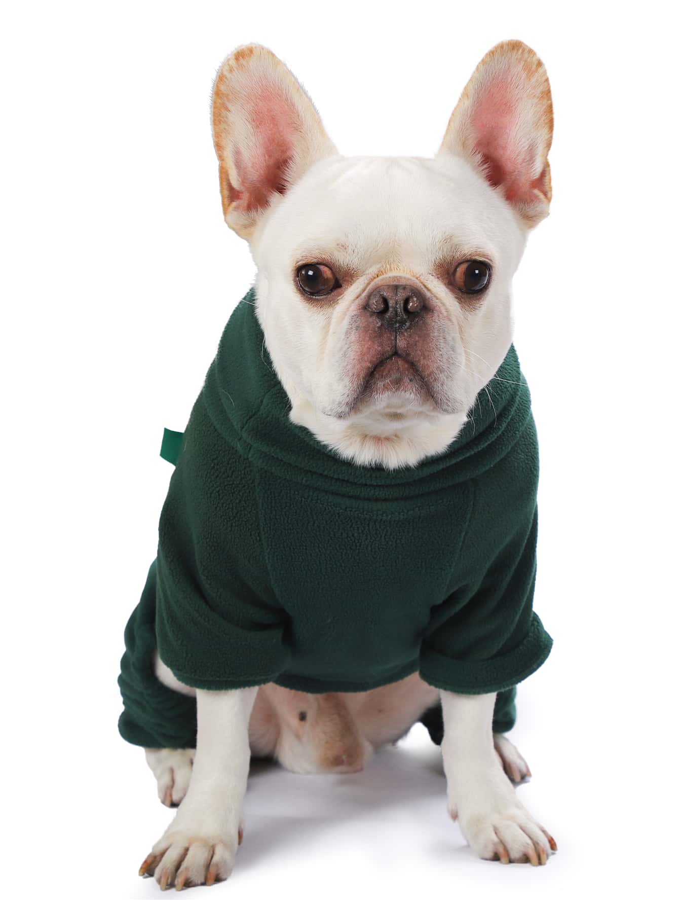 刺繡狗狗連身褲,高領狗睡衣,濃烈香調&輕便狗衣服適合冬天,合適的適用於小和中型小狗 - 墨綠色 - 查看 1