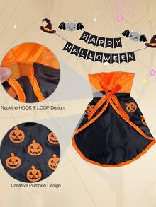 1pc Pet Halloween Costume Cape For Cat And Dog - Orange - View 2