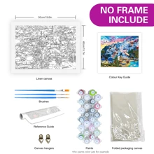 按數字繪畫無框套件城鎮風景畫帶數字家居牆壁藝術圖片 40x50 厘米/16x20 英寸 - 彩色 - 查看 2