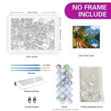 按數字繪畫無框套件城鎮風景畫帶數字家居牆壁藝術圖片 40x50 厘米/16x20 英寸 - 彩色 - 查看 2