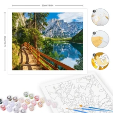 按數字繪畫無框套件城鎮風景畫帶數字家居牆壁藝術圖片 40x50 厘米/16x20 英寸 - 彩色 - 查看 3