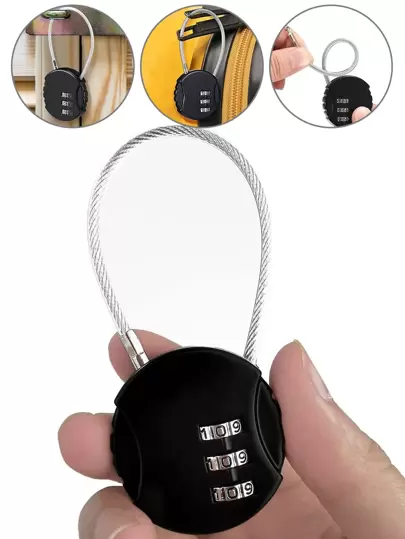 Blocare cu parolă Încuietoare ușă Combinație 3 cifre Cod Număr Blocare Lacăt Bagaj de călătorie Încuietoare cu frânghie pentru unitate de depozitare Dulapuri de gimnastică Cutii de instrumente Sertar de dormitor Esențiale de călătorie Portabil pentru cămin Rechizite școlare Pentru călătorie Rucsac Geanta de călătorie Bagaj Valisă Echipament de călătorie Echipament de gimnastică