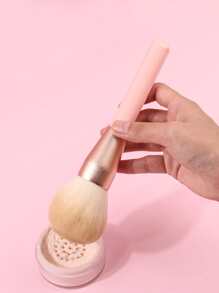 1入組特大號散粉刷帶木柄適用於臉部化妝,古銅色,腮紅和塑造輪廓 - 淺粉色 - 查看 12