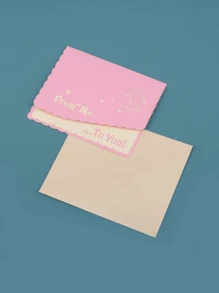 1 Pc Creative Multi-Purpose 3D Happy Birthday Card, Foil Stamping Foldable Cute Birthday Gift Greeting Card With Cake Design (Envelope Color Randomly Sent) - Pink - View 7