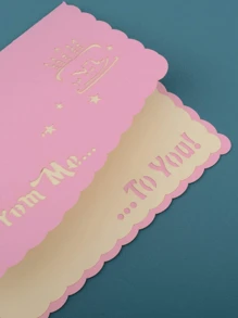 1 Pc Creative Multi-Purpose 3D Happy Birthday Card, Foil Stamping Foldable Cute Birthday Gift Greeting Card With Cake Design (Envelope Color Randomly Sent) - Pink - View 8