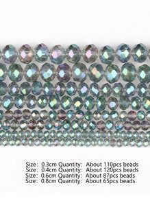Um Fio 3/4/6/8Mm Facetado Ab Cor Verde Claro Vidro Contas De Cristal Austríaca Rondelle Contas Espaçadoras Soltas Para Fazer Joias Diy Pulseiras Colar Brincos Design De Bolsa