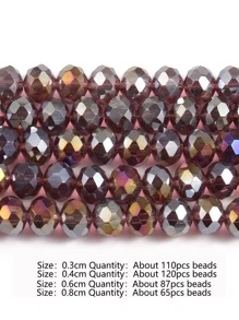 股 3/4/6/8 毫米刻面 AB 紫色玻璃奧地利水晶珠 Rondelle 寬鬆間隔珠用於珠寶製作 DIY 手鍊項鍊耳環袋設計 - 紫色 - 查看 3