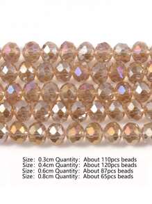 股 3/4/6/8 毫米刻面 AB 香檳色玻璃奧地利水晶珠 Rondelle 寬鬆間隔珠用於珠寶製作 DIY 手鍊項鍊耳環袋設計