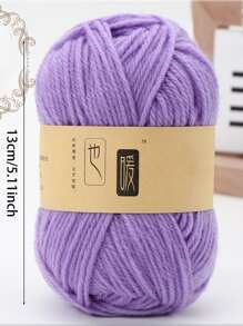 1入組中等厚度腈纶纖維毛線，適用於日常編織、手工藝和DIY項目 - 紫色 - 查看 3