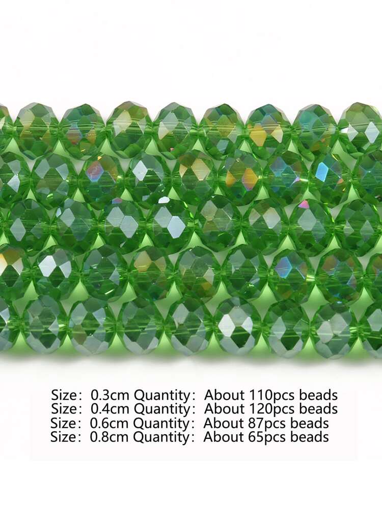 A Strand 3/4/6/8mm Faceted AB Green Color Glass Austria Crystal Beads Rondelle Loose Spacer Beads For Jewelry Making DIY Bracelets Necklace Earrings Bag Design