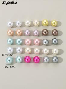 NAIZHU 15 件装人造珍珠和水钻装饰女士时尚耳环套装，随机 - 彩色 - 查看 7