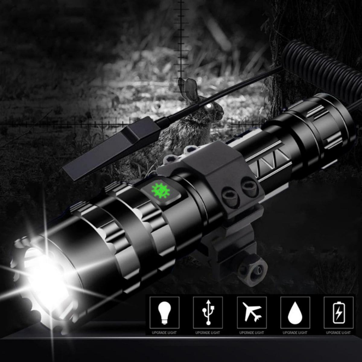Multifunctional High Power Flashlight For Outdoor Camping, Hunting And Targeting, With Strong Far-reaching Light