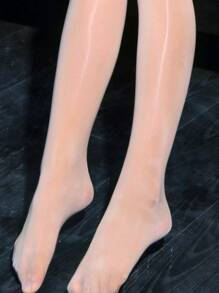 Ladies' Plain Color Thin Stockings, Suitable For Everyday Wear - Beige - View 5