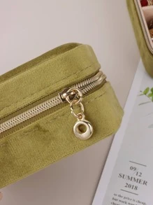 1pc Small And Delicate Portable Jewelry Storage Box For Rings, Necklaces, Bracelet, Earrings, Travel Storage, European Style - Green - View 10