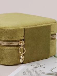 1pc Small And Delicate Portable Jewelry Storage Box For Rings, Necklaces, Bracelet, Earrings, Travel Storage, European Style - Green - View 7