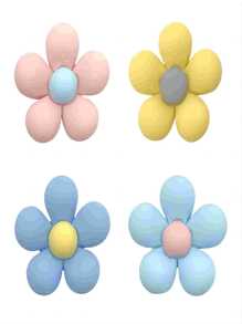 熱銷8入組/套多彩可愛花熊鞋飾配件木屐鞋飾涼鞋鞋飾飾 - 彩色 - 查看 3