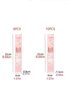 隨機可愛卡通有圖案鉛筆帶內置橡皮擦(1盒) - 粉色 - 查看 7