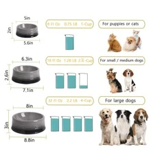 Sweejar Gradient Dog Bowl, Ceramic Dog Food Dish for Medium Dogs and Cat, Porcelain Pet Bowl for Food and Water 18 oz - 漸變灰 - 查看 6