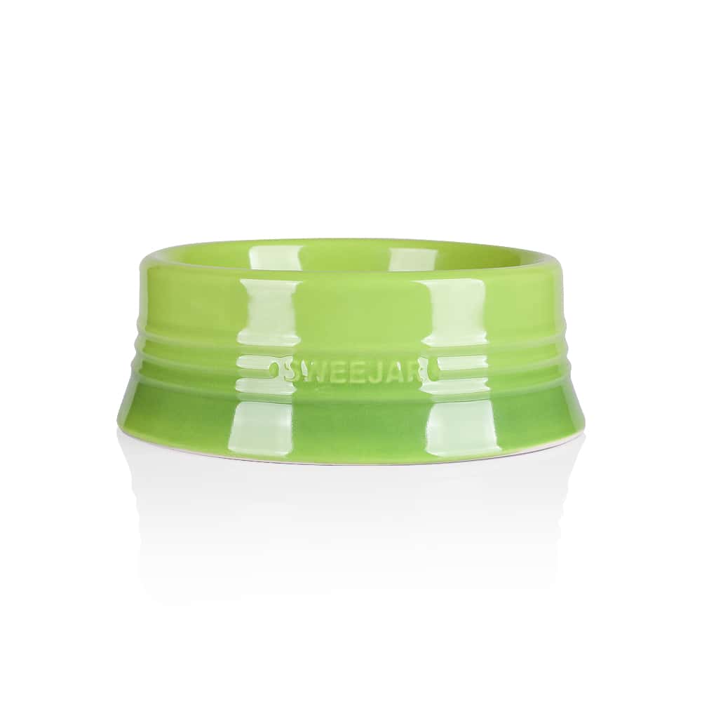 Sweejar Gradient Dog Bowl, Ceramic Dog Food Dish for Medium Dogs and Cat, Porcelain Pet Bowl for Food and Water 18 oz - 漸變綠 - 查看 1