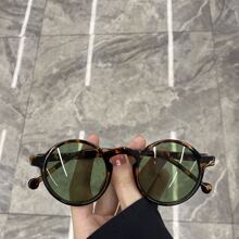 Kính thời trang gọng tròn cổ điển mới về - Màu xanh lá cây đậm - Xem 2