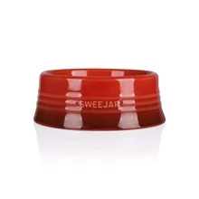 Sweejar Gradient Dog Bowl, Ceramic Dog Food Dish for Medium Dogs and Cat, Porcelain Pet Bowl for Food and Water 18 oz - 漸變紅 - 查看 1