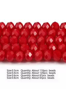 A Strand 3/4/6/8mm Red Color Faceted Crystal Beads Rondelle Loose Spacer Beads For Jewelry Making DIY Bracelets Necklace Earrings Bag Design - Red - View 3