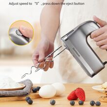 SHARDOR SHARDOR Hand Mixer, 350W Handheld Mixer With Storage Case 5-Speed Plus Turbo Hand Mixer Electric With 5 Stainless Steel Attachments(2 Beaters, 2 Dough Hooks And 1 Whisk), Silver.
