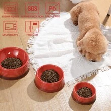 Sweejar Gradient Dog Bowl, Ceramic Dog Food Dish for Medium Dogs and Cat, Porcelain Pet Bowl for Food and Water 18 oz - 漸變紅 - 查看 2
