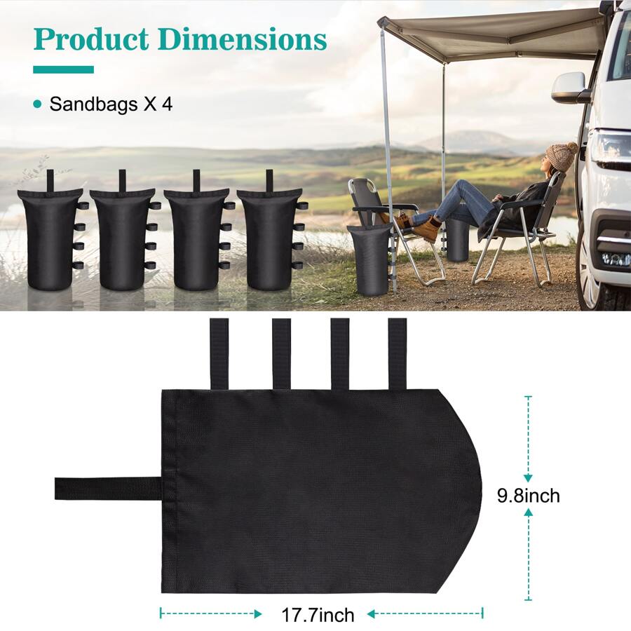 216 LBS Canopy Weight Sandbags for Pop Up Tent Legs, 4 Packs Large