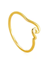 1pc Fashion Stainless Steel Wave Ring For Women For Decoration Gift Party - Yellow Gold - View 2